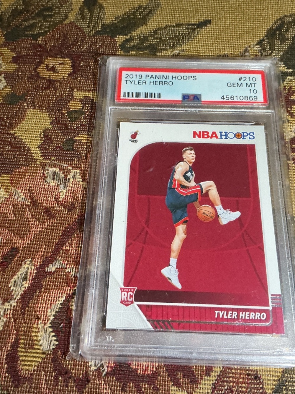 #210 Tyler Herro 2019 Panini Hoops Graded NBA rookie card PSA 10